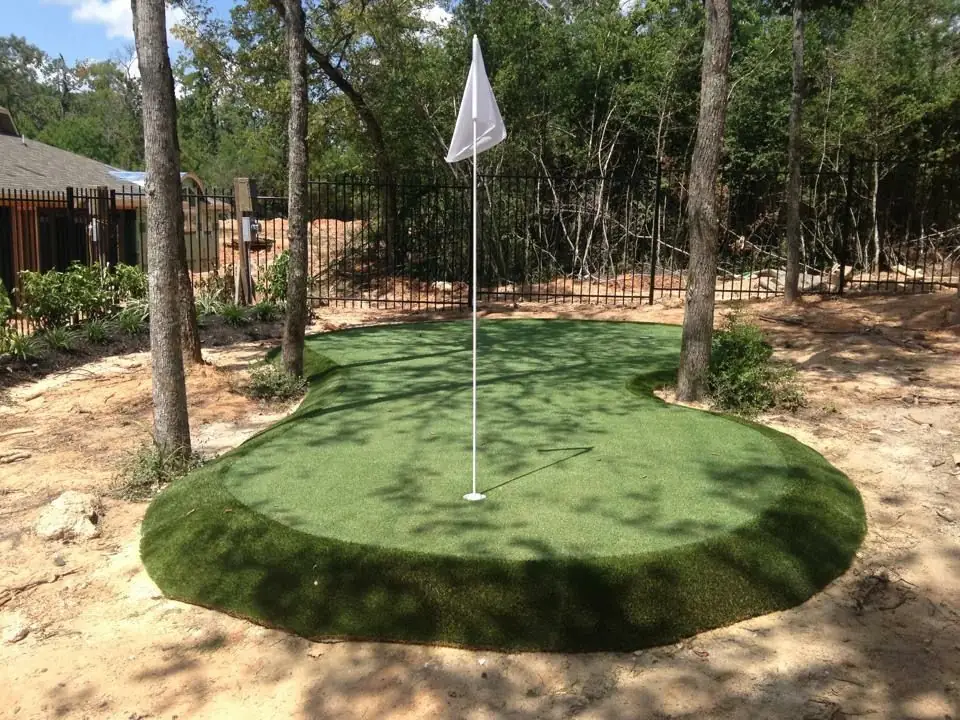 Custom backyard putting green installed by PGS